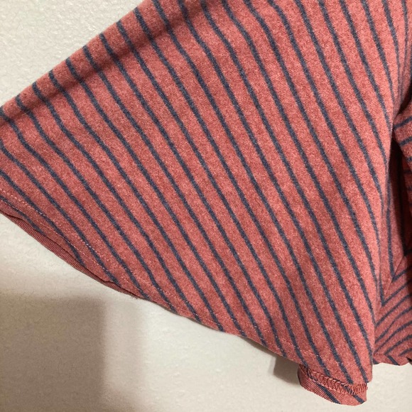 Willow-Root Womens 3/4 Bell Sleeve Soft Striped Blouse Size Medium Pink Gray - Picture 3 of 7